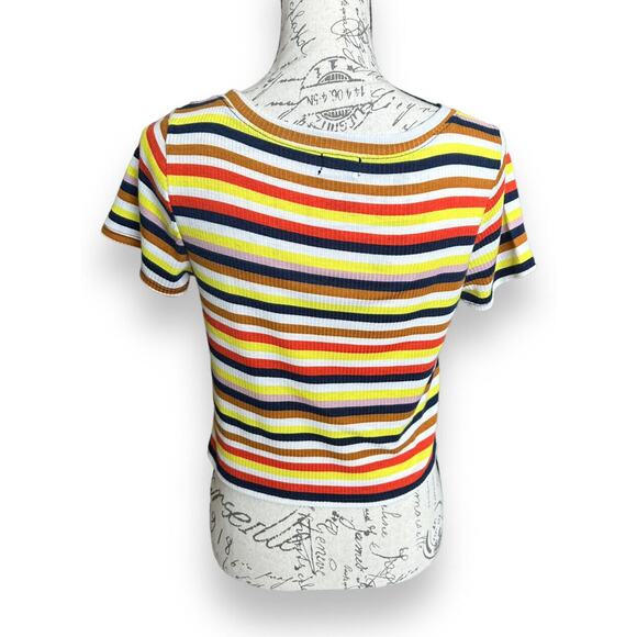 Le Lis Striped Ribbed Crop Top Multicolor Medium - Picture 4 of 7